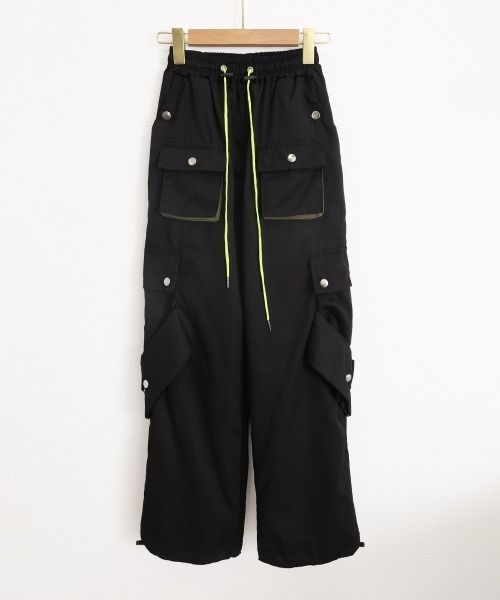 Miniministore(ミニミニストア)の「パラシュートパンツ韓国風カーゴパンツ春秋(カーゴパンツ・レディース・ブラック・M/L/XL)」の3枚目の写真