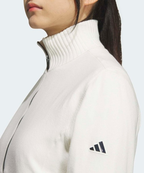 adidas(アディダス)の「防風性 裏地 フルジップ ニット セーター【adidas Golf/アディダスゴルフ】(ブルゾン・レディース・オフホワイト・X-LARGE/LARGE/MEDIUM)」の3枚目の写真