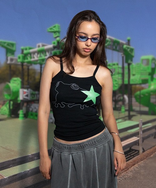 SAGE（セージ）の「SAGE / セイジ FROG STAR cami（キャミソール・レディース・ブラック・SMALL）」の2枚目の写真