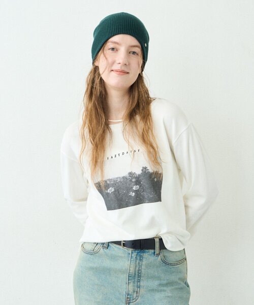 CIAOPANIC TYPY（チャオパニックティピー）の「∴シアー裏毛裾ラウンドフォトTee（Tシャツ/カットソー・レディース・ホワイト/チャコールグレー/アイボリー・ONE SIZE）」の6枚目の写真