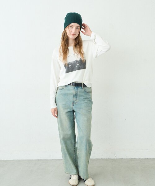 CIAOPANIC TYPY（チャオパニックティピー）の「∴シアー裏毛裾ラウンドフォトTee（Tシャツ/カットソー・レディース・ホワイト/チャコールグレー/アイボリー・ONE SIZE）」の13枚目の写真