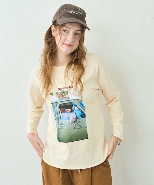 CIAOPANIC TYPY（チャオパニックティピー）の「∴シアー裏毛裾ラウンドフォトTee（Tシャツ/カットソー・レディース・ホワイト/チャコールグレー/アイボリー・ONE SIZE）」の19枚目の写真