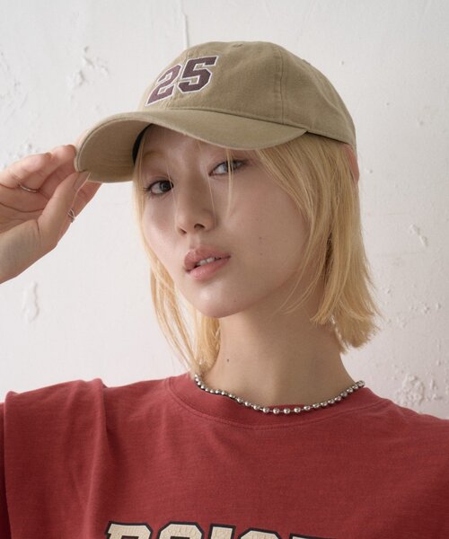 CIAOPANIC TYPY(チャオパニックティピー)の「25ナンバリングキャンパスキャップ(キャップ・レディース・ブラウン/ピンク/グリーン/ベージュ・ONE SIZE)」の11枚目の写真