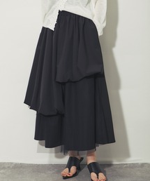 アシンメトリーボリュームロングスカート