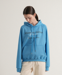 Oversized Printing Logo Hoodie (Blue)