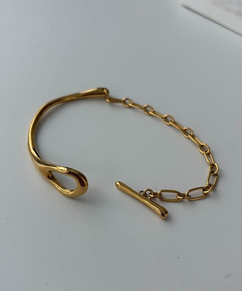 CAPRICIEUX LE'MAGE(カプリシューレマージュ)の「〈GOLDY/ゴールディ〉【ステンレス】バーフックバングル(リング・レディース・シルバー/ゴールド・FREE)」の7枚目の写真