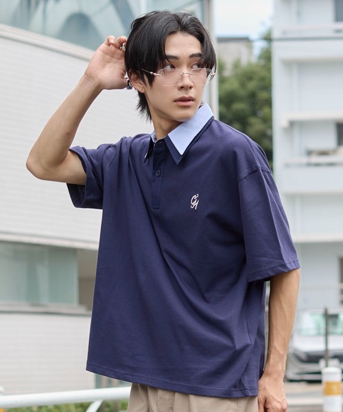 WEGO(ウィゴー)の「WEGO/【26年春夏新作】ダブルカラーポロ(ポロシャツ・メンズ・ネイビー/ブラック・MEDIUM/LARGE)」の16枚目の写真
