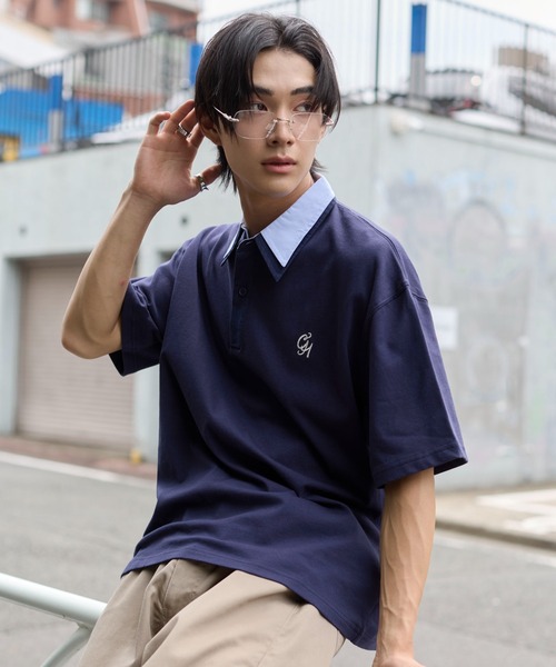 WEGO(ウィゴー)の「WEGO/【26年春夏新作】ダブルカラーポロ(ポロシャツ・メンズ・ネイビー/ブラック・MEDIUM/LARGE)」の18枚目の写真