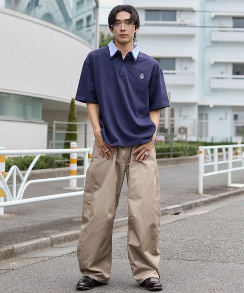WEGO(ウィゴー)の「WEGO/【26年春夏新作】ダブルカラーポロ(ポロシャツ・メンズ・ネイビー/ブラック・MEDIUM/LARGE)」の19枚目の写真