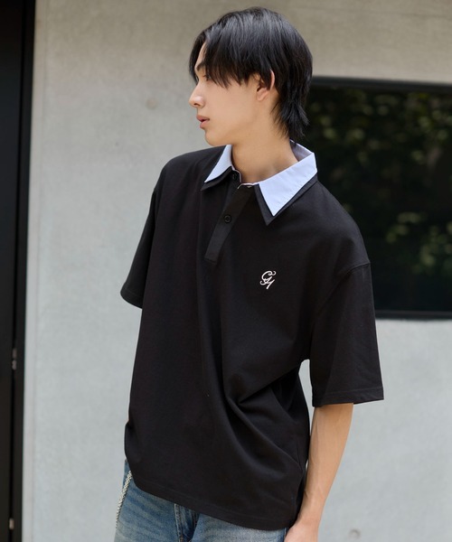 WEGO(ウィゴー)の「WEGO/【26年春夏新作】ダブルカラーポロ(ポロシャツ・メンズ・ネイビー/ブラック・MEDIUM/LARGE)」の9枚目の写真