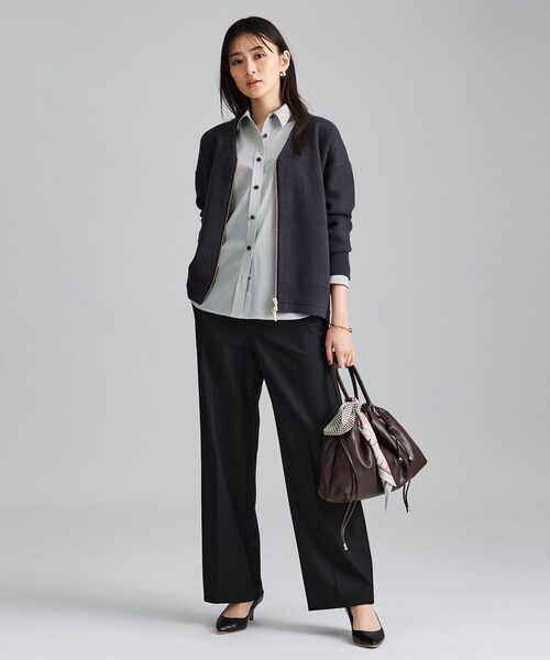 INDIVI(インディヴィ)の「【ミラノリブ編み】ジップニットブルゾン(カーディガン/ボレロ・レディース・ブラウン系8/ライトグレー系8/チャコールグレー・13/05/15 /38/34/19)」の14枚目の写真