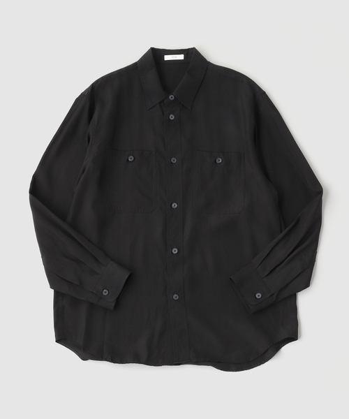 ATON(エイトン)の「ATON(エイトン)FIBRIL SILK TAFTA WORK SHIRT(シャツ/ブラウス・メンズ・チャコールグレー・4/6)」の1枚目の写真