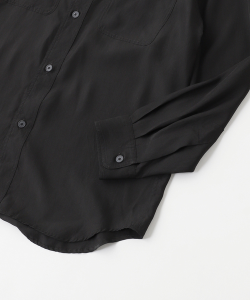 ATON(エイトン)の「ATON(エイトン)FIBRIL SILK TAFTA WORK SHIRT(シャツ/ブラウス・メンズ・チャコールグレー・4/6)」の3枚目の写真