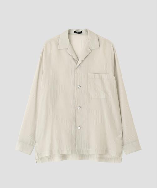 YLEVE(イレーヴ)の「YLEVE / ACETATE CUPRO STRIPE PJ SHIRT(シャツ/ブラウス・レディース・ベージュ・1/0)」の4枚目の写真