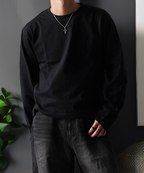 N.W.T(エヌダブルティー)の「【N.W.T】7.4oz クロップド L/S Tee / 7.4オンス ヘビーウェイト ボックスシルエット ショート丈 ロンT 綿100%(Tシャツ/カットソー・メンズ・ホワイト/ブラック・M/S/L)」の1枚目の写真