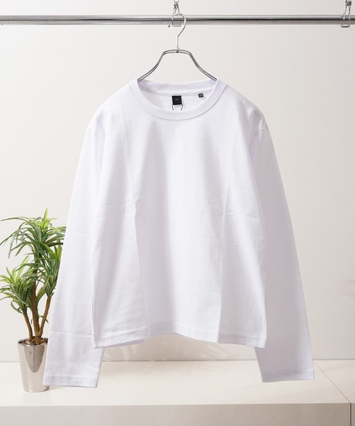 N.W.T(エヌダブルティー)の「【N.W.T】7.4oz クロップド L/S Tee / 7.4オンス ヘビーウェイト ボックスシルエット ショート丈 ロンT 綿100%(Tシャツ/カットソー・メンズ・ホワイト/ブラック・M/S/L)」の6枚目の写真