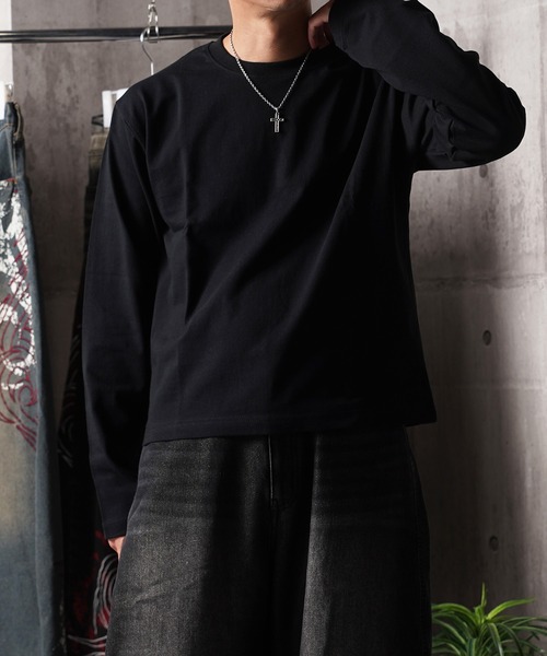 N.W.T(エヌダブルティー)の「【N.W.T】7.4oz クロップド L/S Tee / 7.4オンス ヘビーウェイト ボックスシルエット ショート丈 ロンT 綿100%(Tシャツ/カットソー・メンズ・ホワイト/ブラック・M/S/L)」の22枚目の写真