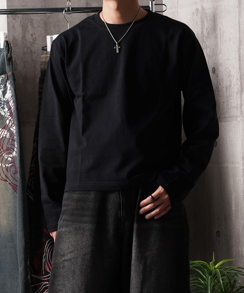 N.W.T(エヌダブルティー)の「【N.W.T】7.4oz クロップド L/S Tee / 7.4オンス ヘビーウェイト ボックスシルエット ショート丈 ロンT 綿100%(Tシャツ/カットソー・メンズ・ホワイト/ブラック・M/S/L)」の21枚目の写真