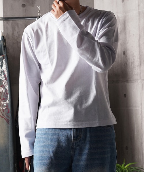 N.W.T(エヌダブルティー)の「【N.W.T】7.4oz クロップド L/S Tee / 7.4オンス ヘビーウェイト ボックスシルエット ショート丈 ロンT 綿100%(Tシャツ/カットソー・メンズ・ホワイト/ブラック・M/S/L)」の14枚目の写真