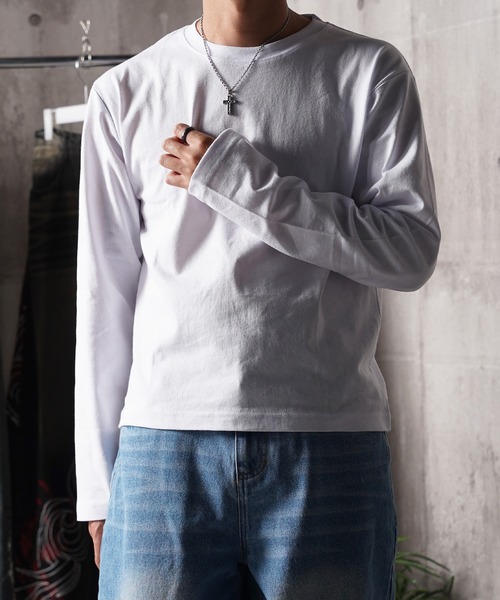 N.W.T(エヌダブルティー)の「【N.W.T】7.4oz クロップド L/S Tee / 7.4オンス ヘビーウェイト ボックスシルエット ショート丈 ロンT 綿100%(Tシャツ/カットソー・メンズ・ホワイト/ブラック・M/S/L)」の15枚目の写真