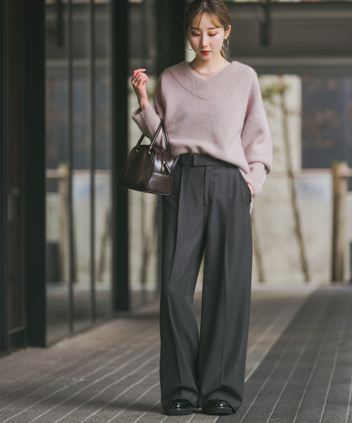 Noble（ノーブル）の「《WEB・一部店舗限定追加》YAKワイドVネックニット（ニット/セーター・レディース・ブルー/ホワイト系その他/ピンク系その他・FREE）」の19枚目の写真