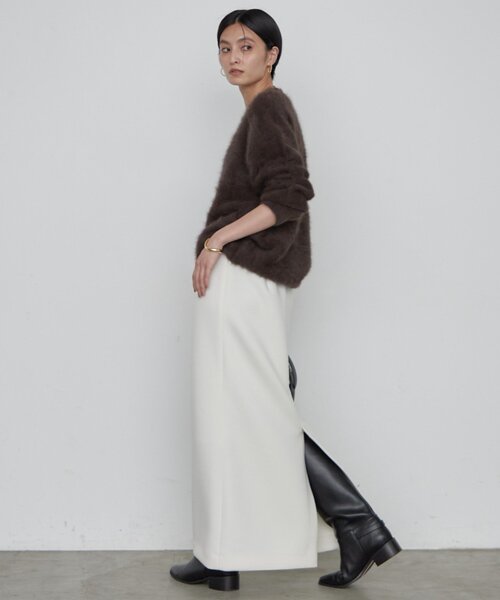 LOUNGEDRESS(ラウンジドレス)の「《2サイズ展開/美シルエット》【JAPAN MADE】ダンボールタイトスカート 秋服(スカート・レディース・モカ/オフホワイト・36/38)」の4枚目の写真