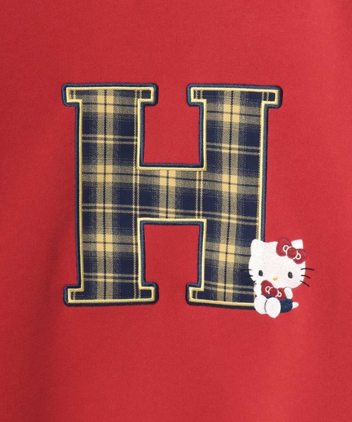 sanrio(サンリオ)の「Sanrio(サンリオ)チェックロゴアップリケ キャラクターワンポイント刺繍 スウェットトレーナー(裏起毛)(スウェット・レディース・ブルー/グリーン/スミクロ/レッド・L/M)」の12枚目の写真