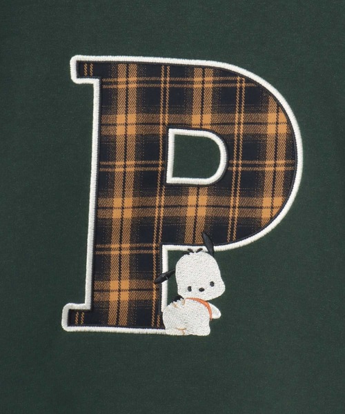 sanrio(サンリオ)の「Sanrio(サンリオ)チェックロゴアップリケ キャラクターワンポイント刺繍 スウェットトレーナー(裏起毛)(スウェット・レディース・ブルー/グリーン/スミクロ/レッド・L/M)」の8枚目の写真