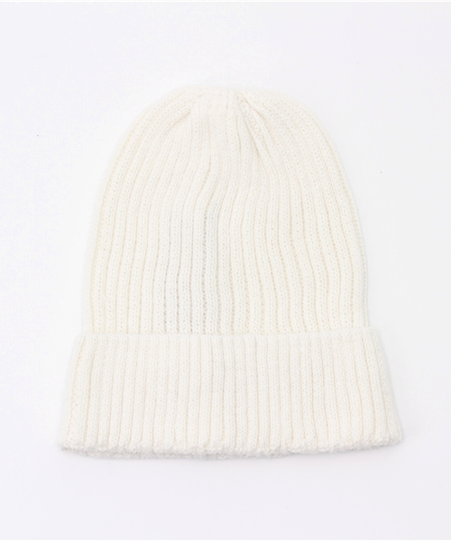 one after another NICE CLAUP（ワンアフターアナザーナイスクラップ）の「【ナイスクラップ】麻混ニット帽（ニットキャップ/ビーニー・レディース・オフホワイト/イエロー/ライトグレー/ブラック・FREE）」の2枚目の写真