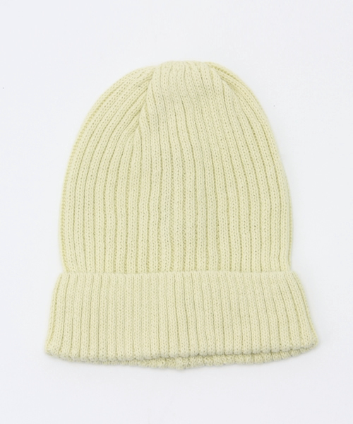 one after another NICE CLAUP（ワンアフターアナザーナイスクラップ）の「【ナイスクラップ】麻混ニット帽（ニットキャップ/ビーニー・レディース・オフホワイト/イエロー/ライトグレー/ブラック・FREE）」の4枚目の写真