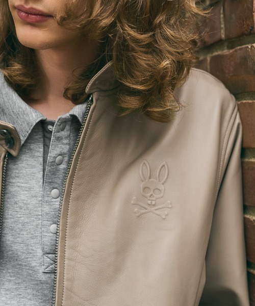 Psycho Bunny(サイコバニー)の「シープレザー エンボスバニー レザージャケット(その他アウター・メンズ・グレイッシュベージュ/ブラック・X-LARGE/LARGE/MEDIUM)」の12枚目の写真