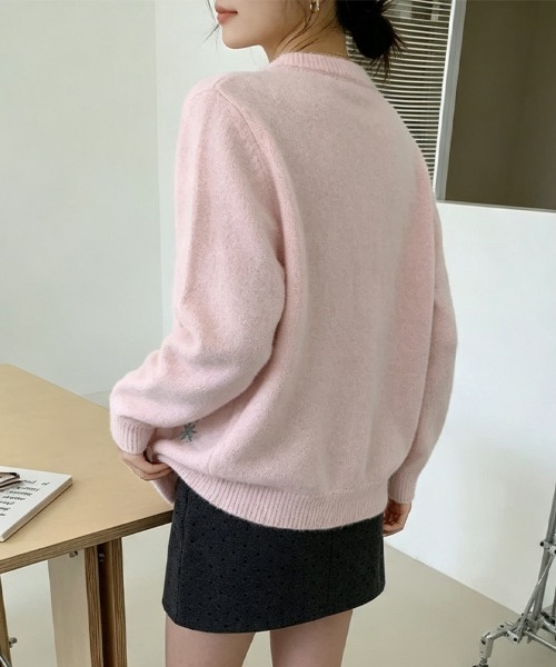 LEMOA(レモア)の「リボン&フラワー刺繍ニットカーディガン(カーディガン/ボレロ・レディース・ピンク/ホワイト/グレー・FREE)」の11枚目の写真