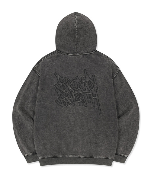 BROWNBREATH(ブラウンブレス)の「ウォッシュデニムスウェットフーディ(パーカー・レディース・ダークインディゴブルー/ブラック・X-LARGE/LARGE/MEDIUM/SMALL)」の2枚目の写真