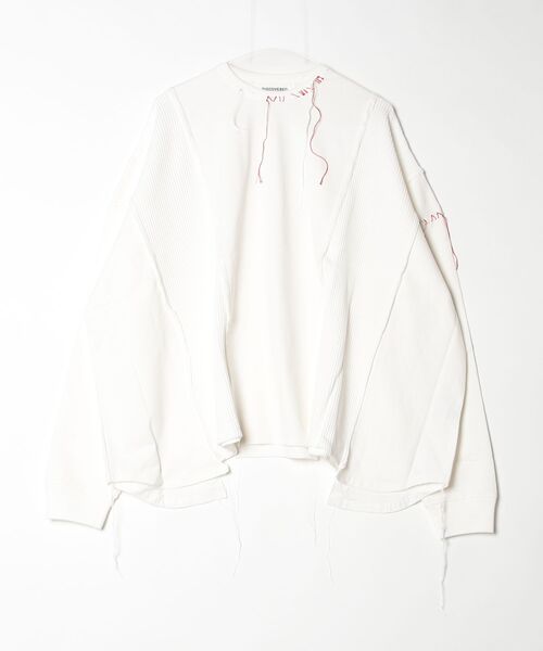 DISCOVERED(ディスカバード)の「DISCOVERED(ディスカバード)別注SWITCH MAT LOOP WIDE L/S TEE(Tシャツ/カットソー・メンズ・その他24/ホワイト/ブラック・1/3)」の2枚目の写真