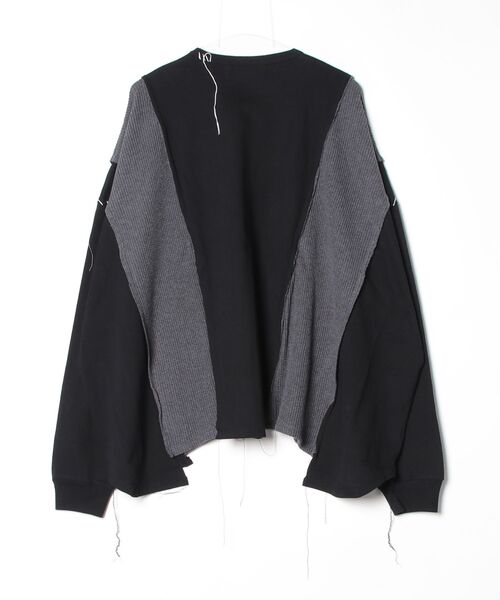 DISCOVERED(ディスカバード)の「DISCOVERED(ディスカバード)別注SWITCH MAT LOOP WIDE L/S TEE(Tシャツ/カットソー・メンズ・その他24/ホワイト/ブラック・1/3)」の4枚目の写真
