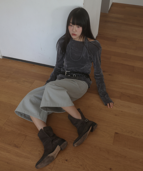 LYNTE(リンテ)の「ソフトベルベットトップスセット(グレー)(Tシャツ/カットソー・レディース・その他・FREE)」の1枚目の写真