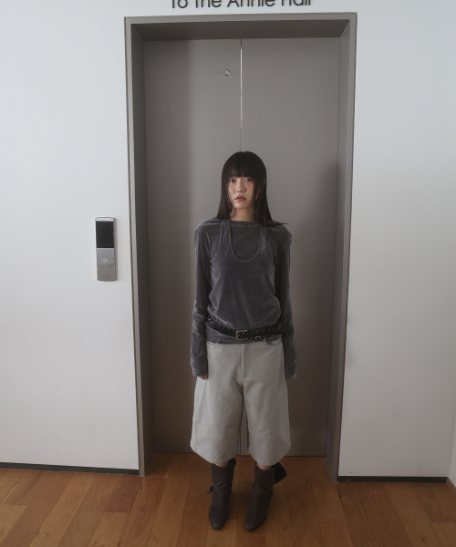 LYNTE(リンテ)の「ソフトベルベットトップスセット(グレー)(Tシャツ/カットソー・レディース・その他・FREE)」の3枚目の写真