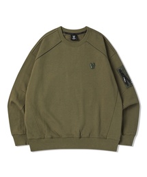 共用) ウ woven 配色 オーバーサイズ スウェット