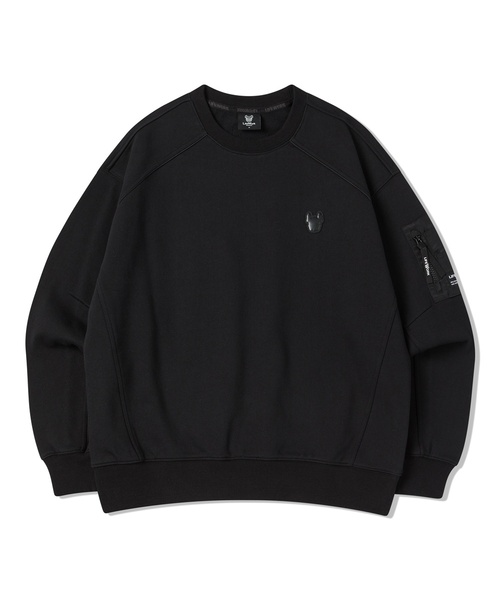 LIFE WORK(ライフワーク)の「共用) ウ woven 配色 オーバーサイズ スウェット(スウェット・レディース・カーキ/ブラック・L/M)」の2枚目の写真