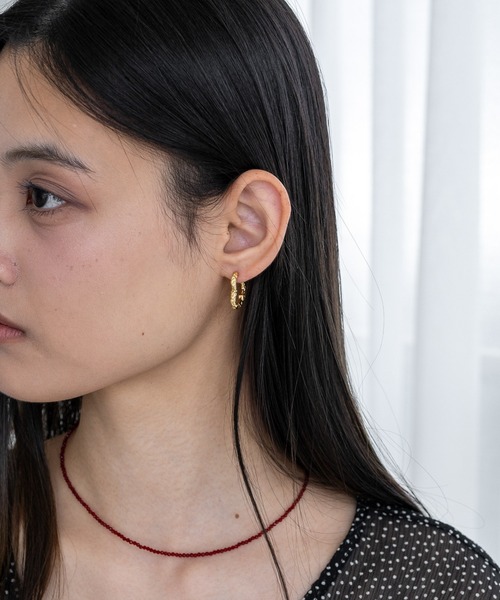 abaskdesign（アバスクデザイン）の「たたき加工　ハート フープピアス（ピアス（両耳用）・レディース・ゴールド/シルバー・FREE）」の14枚目の写真