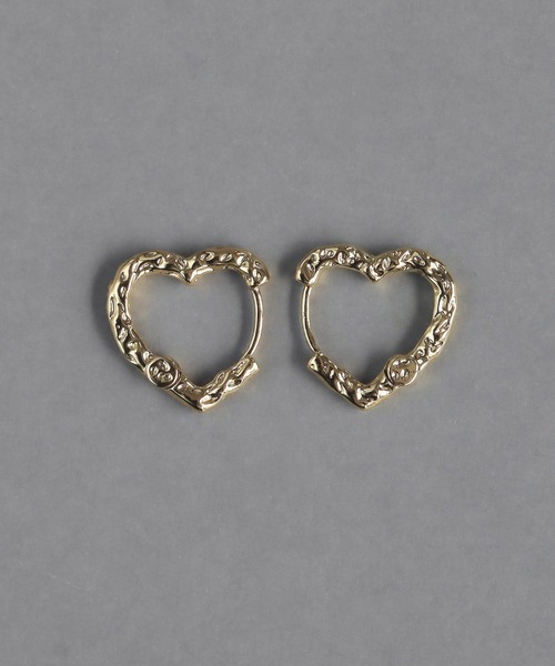 abaskdesign（アバスクデザイン）の「たたき加工　ハート フープピアス（ピアス（両耳用）・レディース・ゴールド/シルバー・FREE）」の11枚目の写真