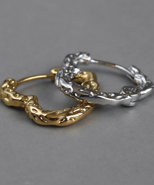 abaskdesign（アバスクデザイン）の「たたき加工　ハート フープピアス（ピアス（両耳用）・レディース・ゴールド/シルバー・FREE）」の6枚目の写真