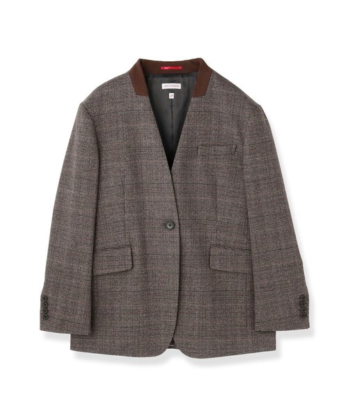 DRESSTERIOR(ドレステリア)の「ハンティング ノーカラージャケット(ノーカラージャケット・レディース・チャコールグレー/ダークブラウン系1・38/34/36)」の4枚目の写真