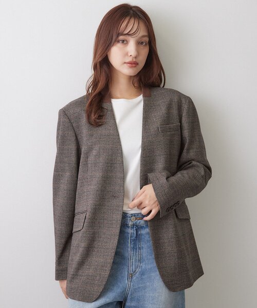 DRESSTERIOR(ドレステリア)の「ハンティング ノーカラージャケット(ノーカラージャケット・レディース・チャコールグレー/ダークブラウン系1・38/34/36)」の14枚目の写真