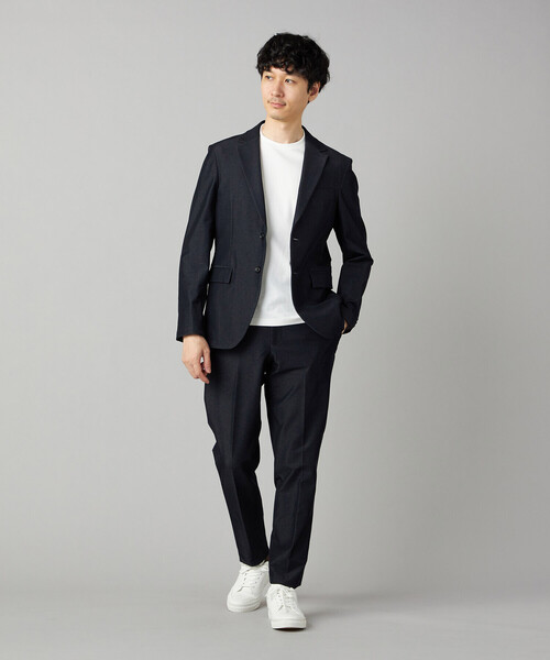 COMME CA MEN（コムサメン）の「【セットアップ対応】デニムライクジャージー シングルテーラードジャケット（その他アウター・メンズ・ダークブラウン/ネイビー・M/L/S）」の3枚目の写真