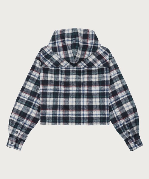 APEE BY A BATHING APE（エイピーバイアベイシングエイプ）の「APEE CHECK HOODIE SHIRT（シャツ/ブラウス・レディース・ネイビー・FREE）」の3枚目の写真