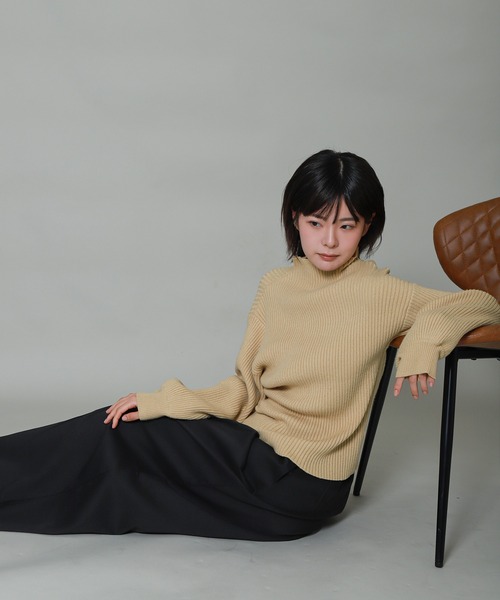libelle more(リベル モア)の「バルーンスリーブボトルネックリブニット(ニット/セーター・レディース・ブラック/イエロー/レッド/オフホワイト/杢グレー・M/L)」の19枚目の写真