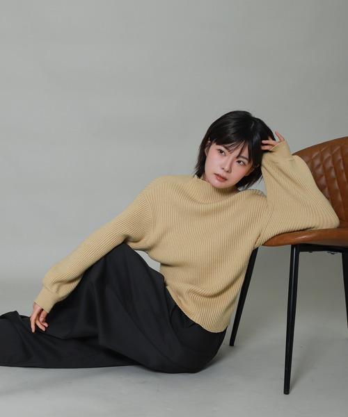 libelle more(リベル モア)の「バルーンスリーブボトルネックリブニット(ニット/セーター・レディース・ブラック/イエロー/レッド/オフホワイト/杢グレー・M/L)」の20枚目の写真