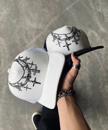 The Lowkey Club（ザロウキークラブ）の「【LOWKEY CLUB】TRUCKER HAT / 【ロウキー クラブ】クロスチェーンプリントメッシュキャップ（キャップ）」