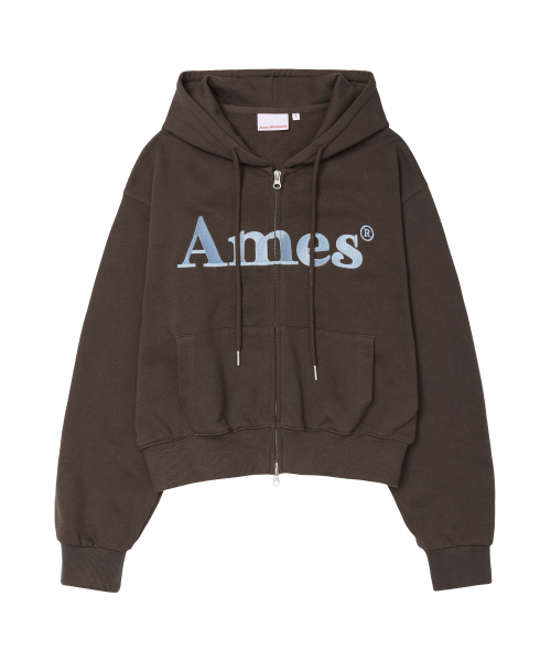 AMESWORLDWIDE(アメスワールドワイド)の「ベーシックロゴジップアップフーディ ブラウン(パーカー・レディース・その他・SMALL/MEDIUM/LARGE)」の4枚目の写真